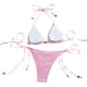 thumbnail image 4 of Tankini para mujer, bikini liso sin espalda, de dos piezas, estilo vendaje, para playa, dos piezas, tankini, 2 piezas, 4 of 9