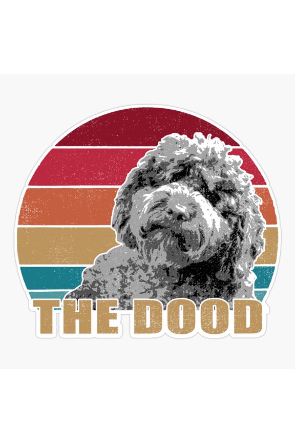 Mini Labradoodle Goldendoodle The Dood Funny Vintage Retro Tee Dad Mom Kids T-Shirt Er, Phone Decal Water Bottle Stickers Car Decals, Funny Birthday Gift