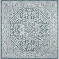 thumbnail image 3 of JONATHAN Y SANTA MONICA 9' Square Area Rug, Sinjuri Medallion Textured Weave - Teal Blue/Gray, SMB101C-9SQ, 3 of 3