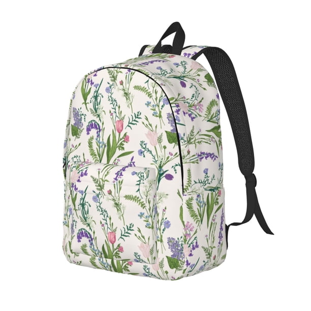 Easygdp Wisteria Flower Mochila de Lona Resistente para Laptop, Compatible con Laptops de 15 a 17 pulgadas, Ideal para Escuela, Trabajo y Viajes-Small