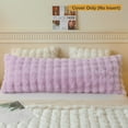 thumbnail image 2 of LIFEREVO Fluffy Faux Rabbit Fur Body Pillow Cover, Cozy Light Purple Bubble Shaggy Plush Bed Body Pillowcase with Zipper, Long 20"x54" Fuzzy Furry Pillow Case for Bedroom Home Decoration, Lavender, 2 of 7