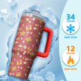 thumbnail image 4 of Christmas Snowman Stainless Steel Travel Tumbler 30oz Insulated, Winter Coffee Cup with Straw and Handle, Holiday Gift for Adults, 4 of 5