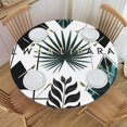 thumbnail image 2 of Plant Geometry Round Fitted Tablecloths Table Covers Wipeable Waterproof Elastic for Kitchen Dinning Parties Wedding Picnic Medium Fits 45-50 Inch Table Size, 2 of 5