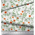 thumbnail image 2 of Soimoi White Georgette Viscose Fabric Leaves & Orange Fruits Print Fabric by the Yard 42 Inch Wide, 2 of 3