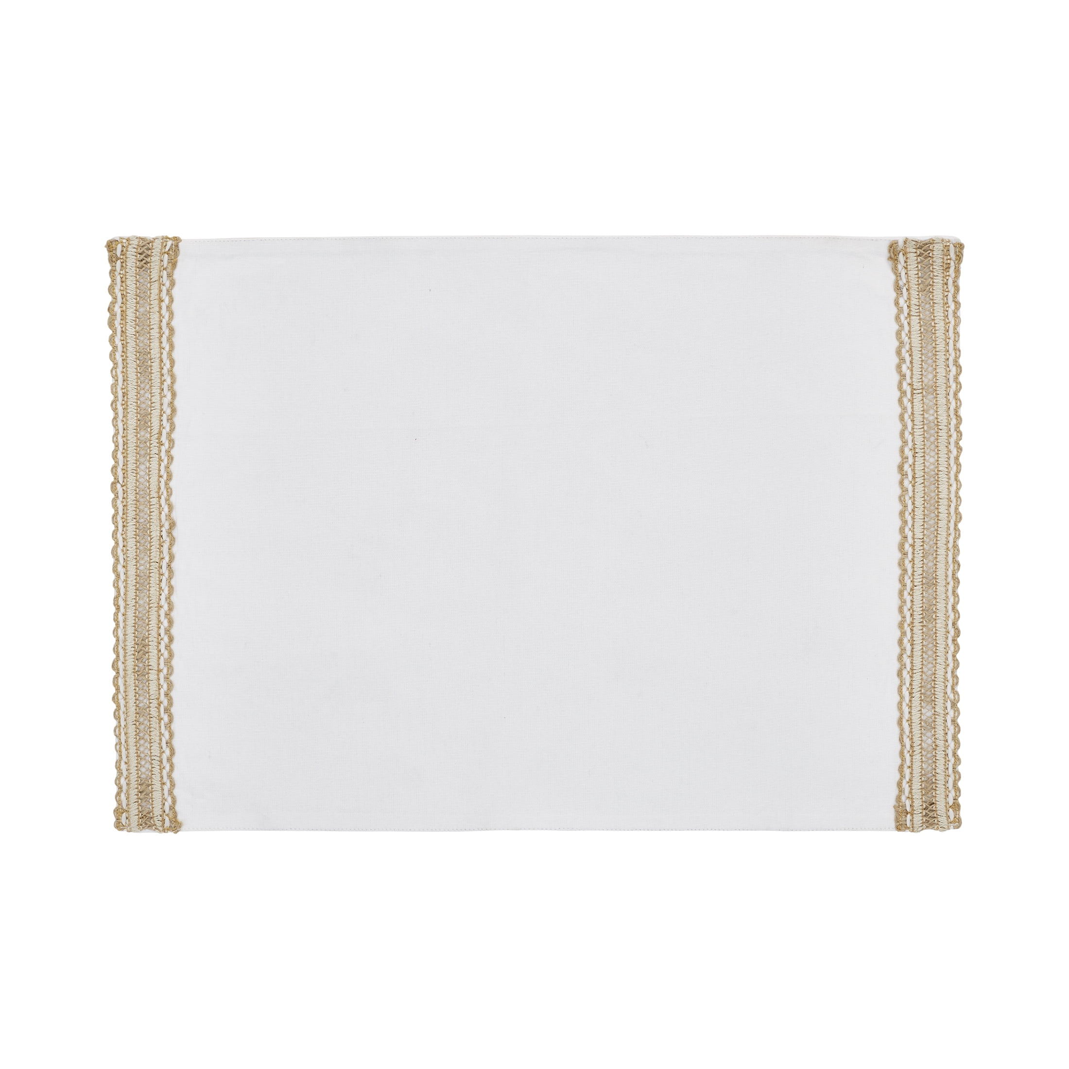 My Texas House Declan Jute Trim 14" x 20" Table Placemat, Natural White, 1 Piece