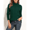 thumbnail image 3 of PrettyGuide Women's Tunic Sweater Cable Knit Mock Neck Pullover Long Sweater Tops, 3 of 5