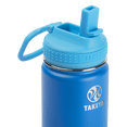 thumbnail image 2 of Takeya Actives Kids Stainless Steel Water Bottle w/Straw lid, 14oz Sky, 2 of 3