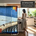 thumbnail image 4 of Oriental Furniture 6 Ft Tall Double Sided Hiroshige Room Divider, Sudden Shower/Coast at Hota, 3 panel, 4 of 5