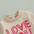 thumbnail image 5 of Bagilaanoe Newborn Baby Girl Boy Valentine's Day  Romper Sweatshirt Long Sleeve Bodysuits Letter Print Pullover 3M 6M 12M 18M 24M Infant Casual Tee Tops, 5 of 8