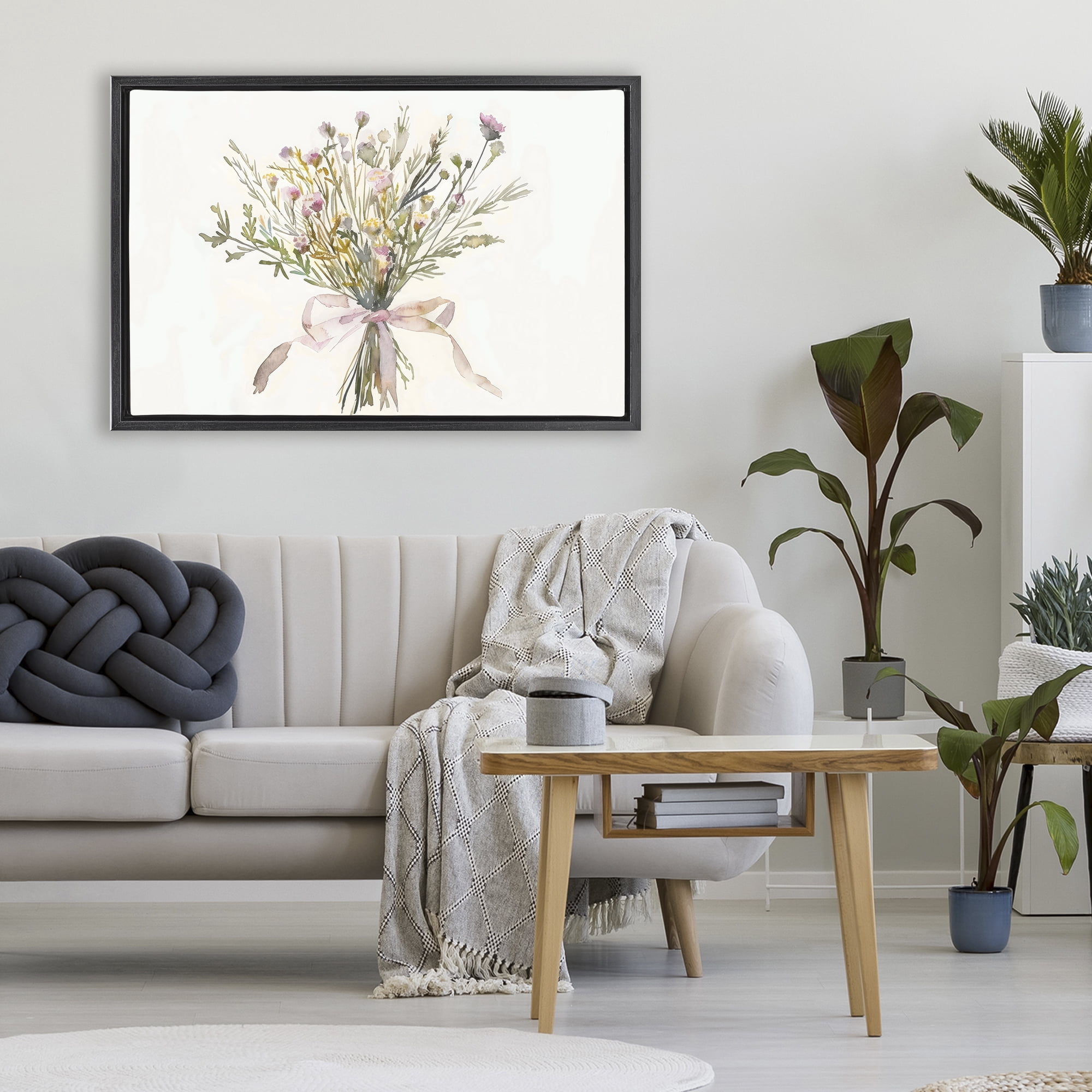 Stupell Industries Bouquet of Spring Wildflowers Black Framed Floater Canvas Wall Art, design by Creative Studio