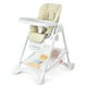 thumbnail image 2 of Trona para Niños y Bebés Silla Alta de Comedor Plegable con Ruedas Doble Bandeja Removible Cojín en PU Altura Regulable 89 x 57 x 105 cm Beige, 2 of 7