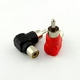 thumbnail image 2 of FOR 10pcs Red/Black RCA Male to RCA Female Right Angle AV Audio Nickel, 2 of 2