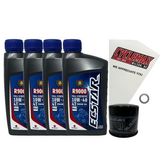 Cyclemax OEM Full Synthetic Oil Change Kit fits 2002-2022 Suzuki VL-800 K1-K5