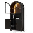 thumbnail image 2 of Conate 70" Tall Arched Kitchen Pantry Cabinet with LED Light, Fluted Storage Cabinets with Stemware Rack, Glass Doors for Dining Room & Living Room, 2 of 7