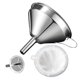 thumbnail image 1 of 304 Stainless Steel Kitchen Funnel with 200 Mesh Food Filter Strainer for ferring Liquids, Oil, 1 of 5