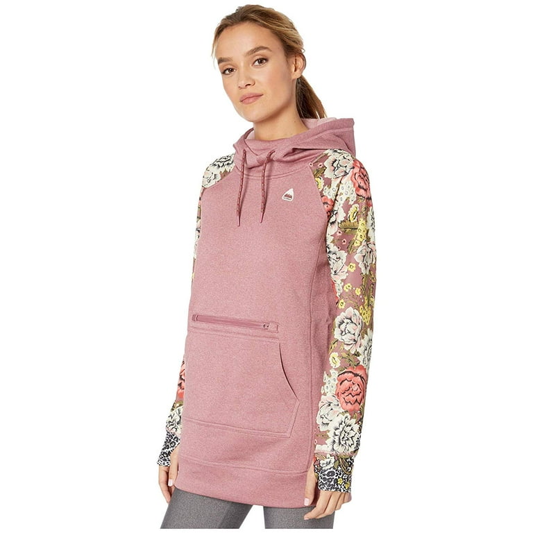Burton Oak Long Hoodie Pullover Rose Brown Heather Cheetah Floral Walmart