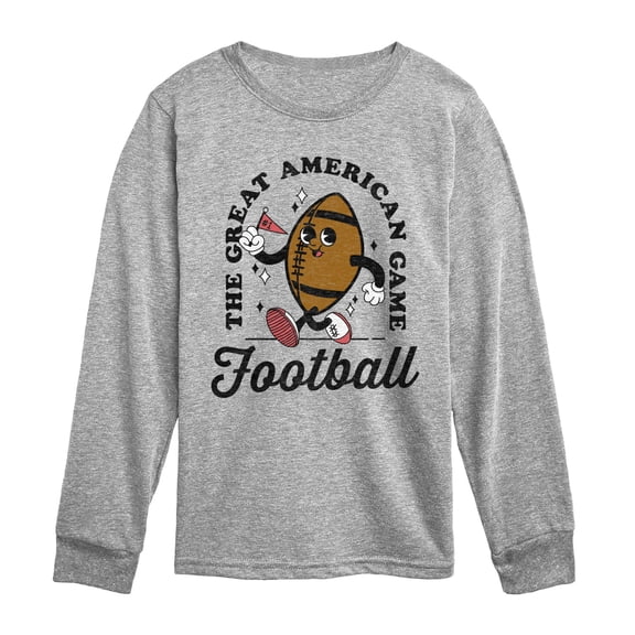 Instant Message - Vintage Football Mascot - Youth Long Sleeve Graphic T-shirt