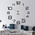 thumbnail image 4 of Large Frameless DIY Wall Clock Kit - 40-48 Inch Adjustable 3D Mirror Number Stickers, Silent Quartz Movement for Living Room, Bedroom, Office Decor (Gold, 100-120cm), 4 of 10