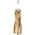 thumbnail image 6 of IWRICH Women's Sleeveless Backless Maxi Dress Shiny Spaghetti Strap Bodycon Maxi Dresses Glitter Metallic Dress Gold S, 6 of 6