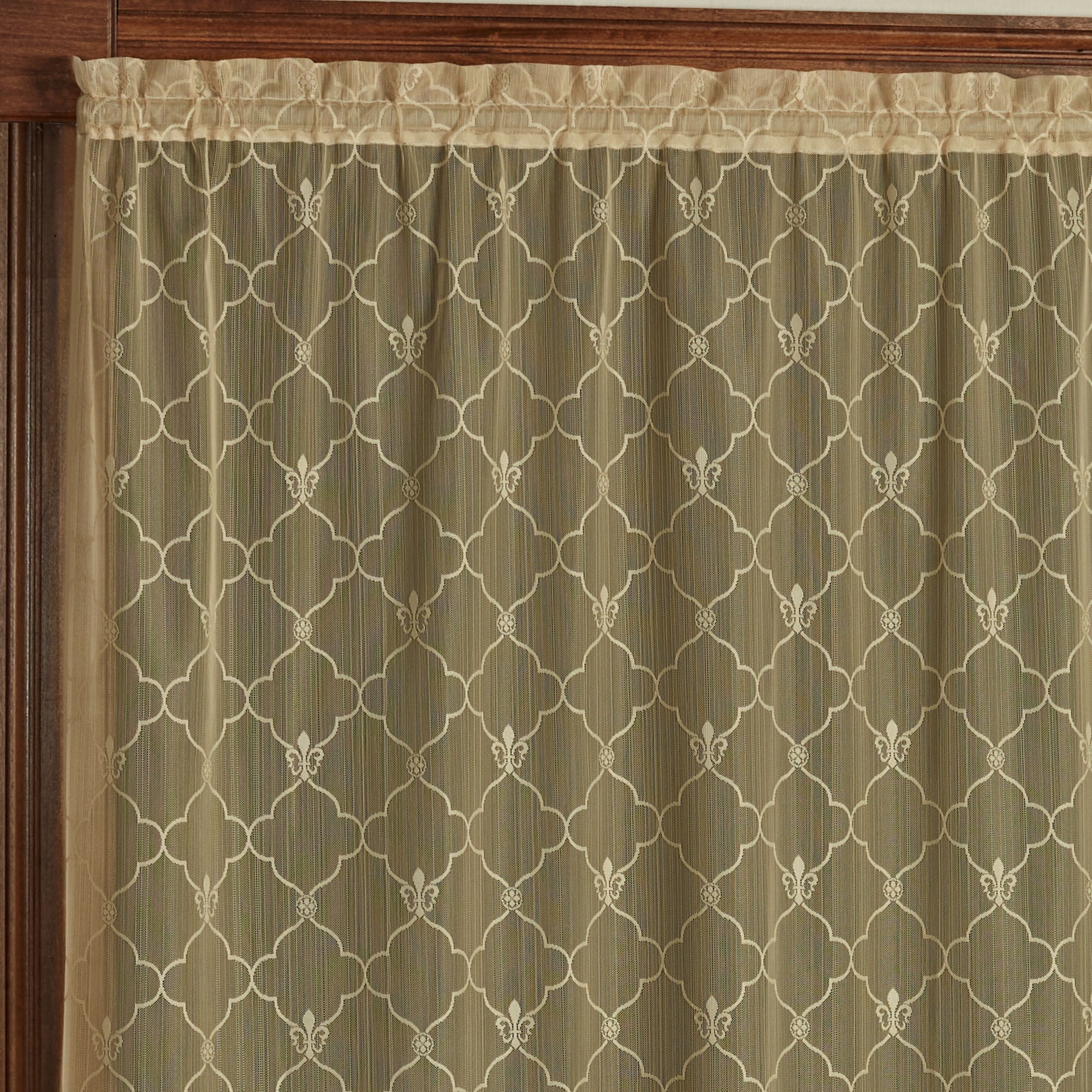 Touch of Class Victorian Antique Gold Heart Rod Pocket Curtain, 56 x 63 in