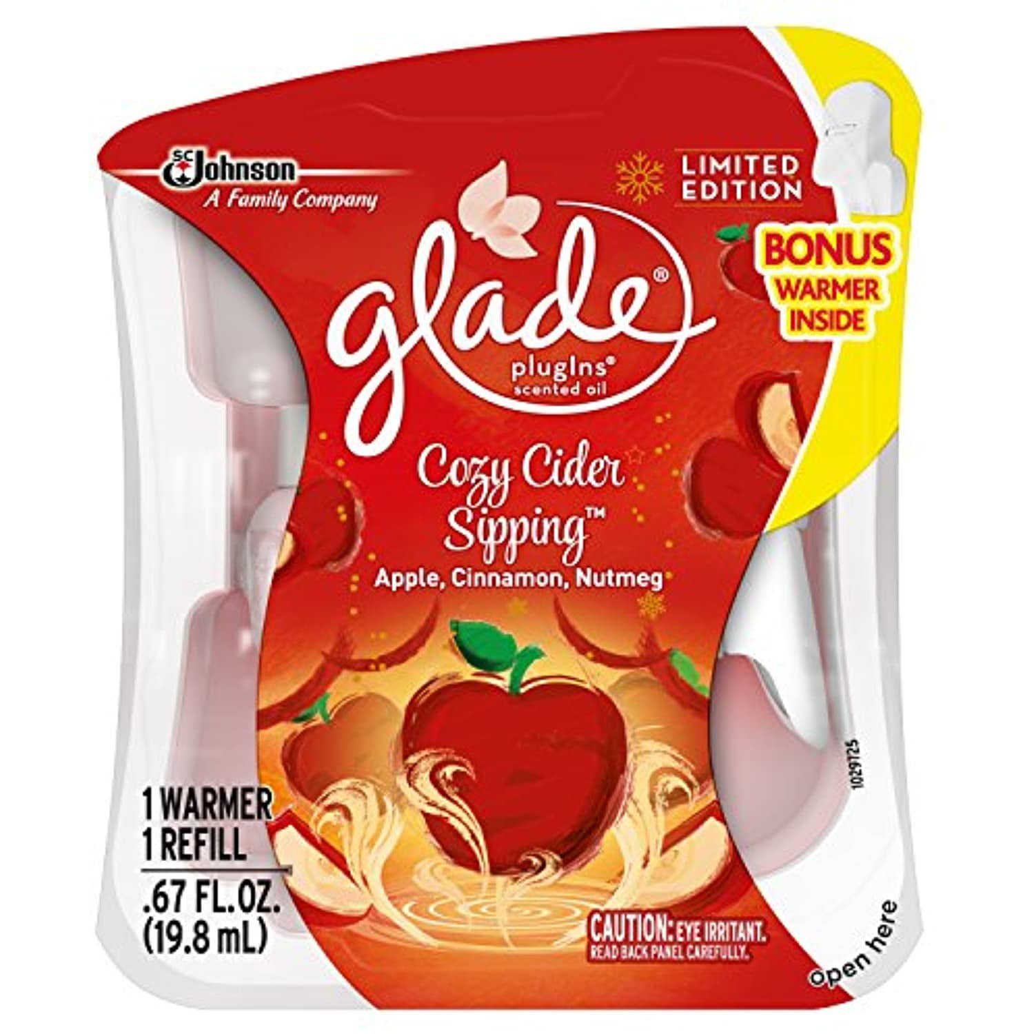 Glade Plugins Scented Oil Air Freshener Refill Plus Free Warmer, Cozy