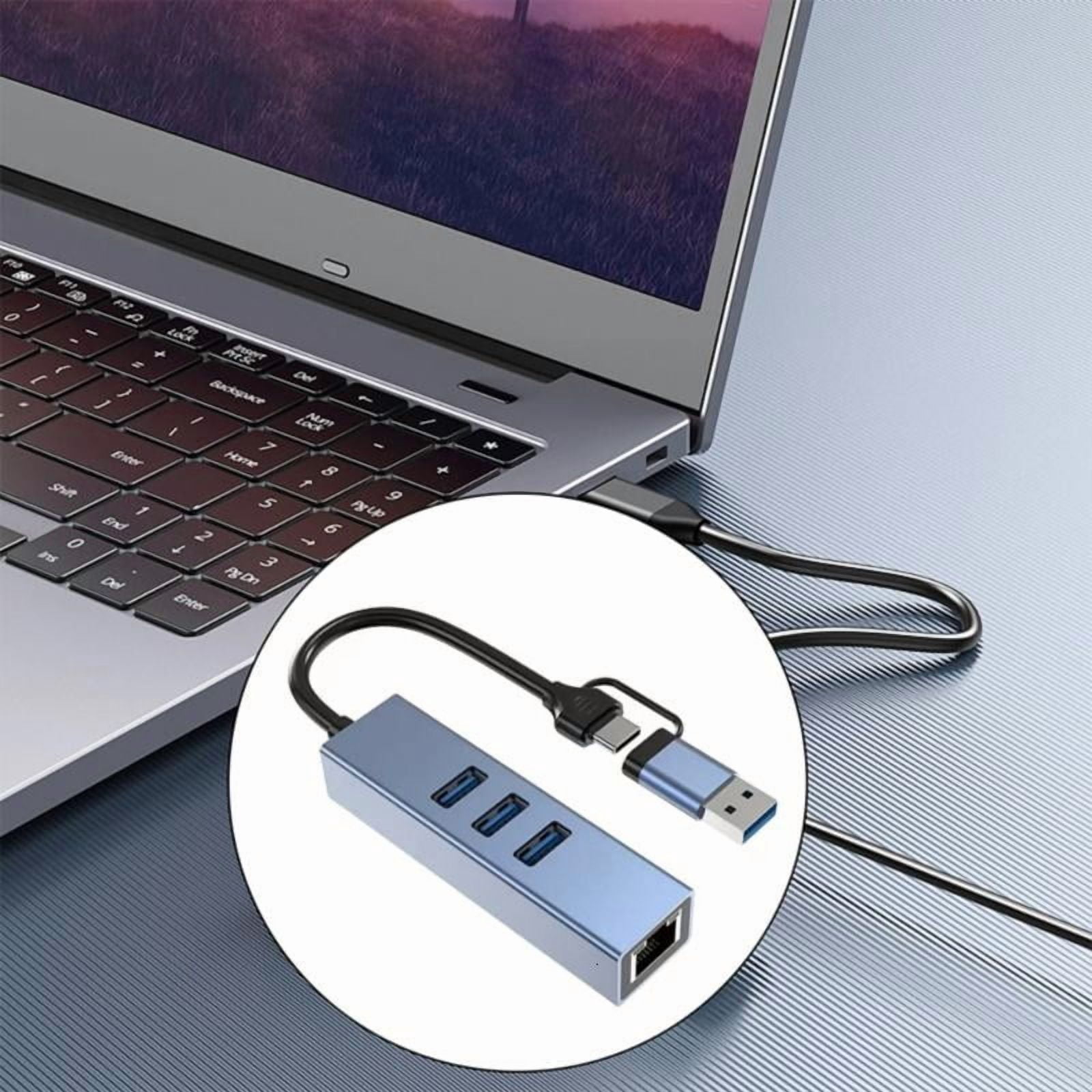 CEORPER USB A USB C to USB3.0 Hubs With Gigabit Ethernet Port Adapter For Office Home
