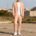 thumbnail image 4 of CHUMUD Mens Linen Suits 2 Piece Button Formal Tuxedo Jacket Suits Pants Set for Wedding Business Prom, 4 of 9
