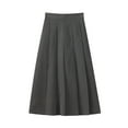 thumbnail image 6 of Idoravan Women's Basic Versatile Skirt Fashion Women Pleated A-Line Skirt Anti-Burnout Solid High Waist Short Skirt, 6 of 9