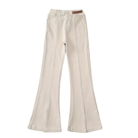 

EnJoCho Tollder Girl High Elastic Waist Flare Leg Pants Wide Leg Casual Long Bell Bottom Trousers Cheerleader Sweat Pants Rainbow Pants Toddler Girl Kids Pants Little Girl Stretchy Pants