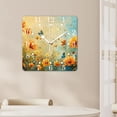 thumbnail image 4 of 12 Inch Wall Clock Battery Operated Square Clock for Office, Kitchen, Outdoor, Living Room,Oil Painting of Spring Flowers Tropical Lovely, 4 of 4