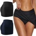 thumbnail image 1 of Women's Athletic Black Lightweight Skirt with Shorts for Summer Tennis Golf Workout Running Sports, 1 of 9
