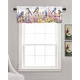 thumbnail image 3 of Garden Flower Bird Linen Curtain Valance for Bedroom/Bathroom/Kitchen/Office/Living/Dining Room Windows,Colorful Floral Watercolor Simple White Pocket Topper Drapes Decorative Cafe Drapery 54x18, 3 of 6