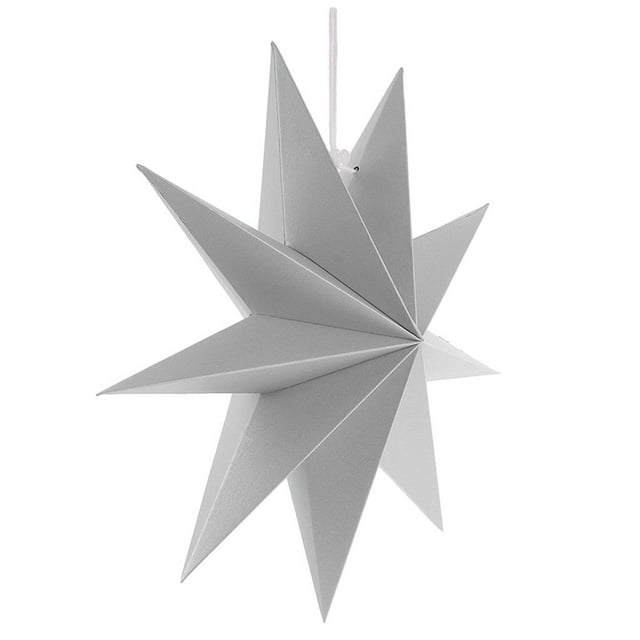 simhoa 3D Paper 9 Point Star Christmas Halloween Party Centerpieces Hanging Decoration Grey