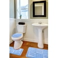 thumbnail image 4 of Ottomanson Nice Washable Non-Slip Rubberback Polypropylene Blue Bath Rug Set, 3 Piece, 4 of 8