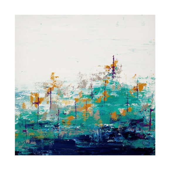 Canvas Wall Art - Hilary Winfield 'Blue Lake 14' Wall Art for Living Room, Bedroom, or Office Décor by Trademark Fine Art - 14 x 14 Inches