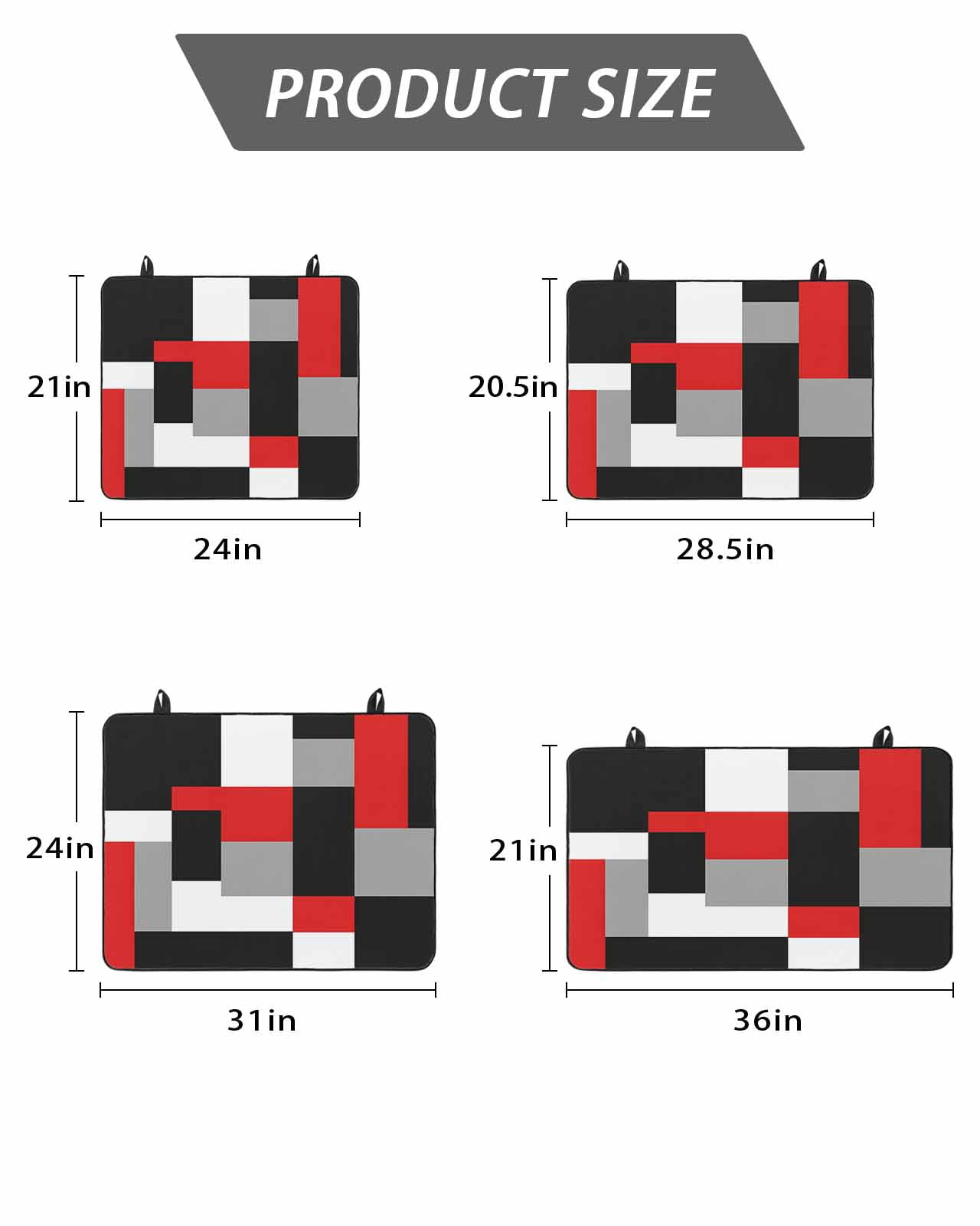 Stove Top Covers for Electric Stove, Red Black Grey Geometric Glass Stovetop Cover Protector, Modern Abstract Art Luxury Induction Cooktop Protector Oven Mat for Kitchen Countertop 24"x21"