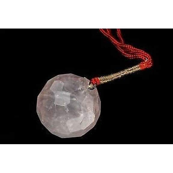 crystalmiracle Beautiful Rose Quartz Feng Shui Faceted Hanging Ball Crystal Healing Gift Reiki Wellness Positive Energy Powerful Home Office décor