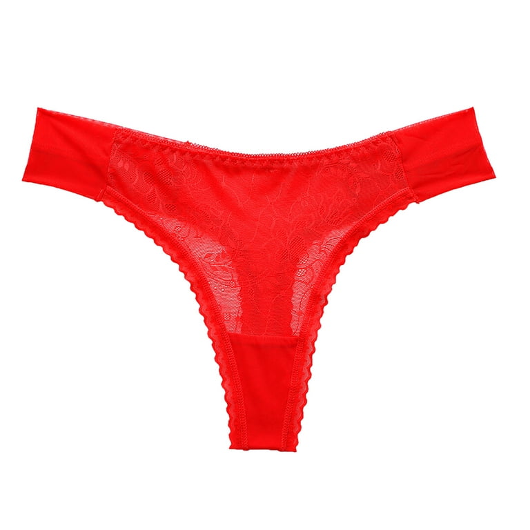 LEVAO Cotton Thongs for Women Sexy Underwear G-String Panties Rhinestone  T-Back Bikini 6 Pack S-XL 