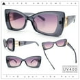 thumbnail image 2 of Womens Bow Tie Shape Beveled Thick Plastic Mod Designer Fashion Sunglasses Grey - Purple, 2 of 7