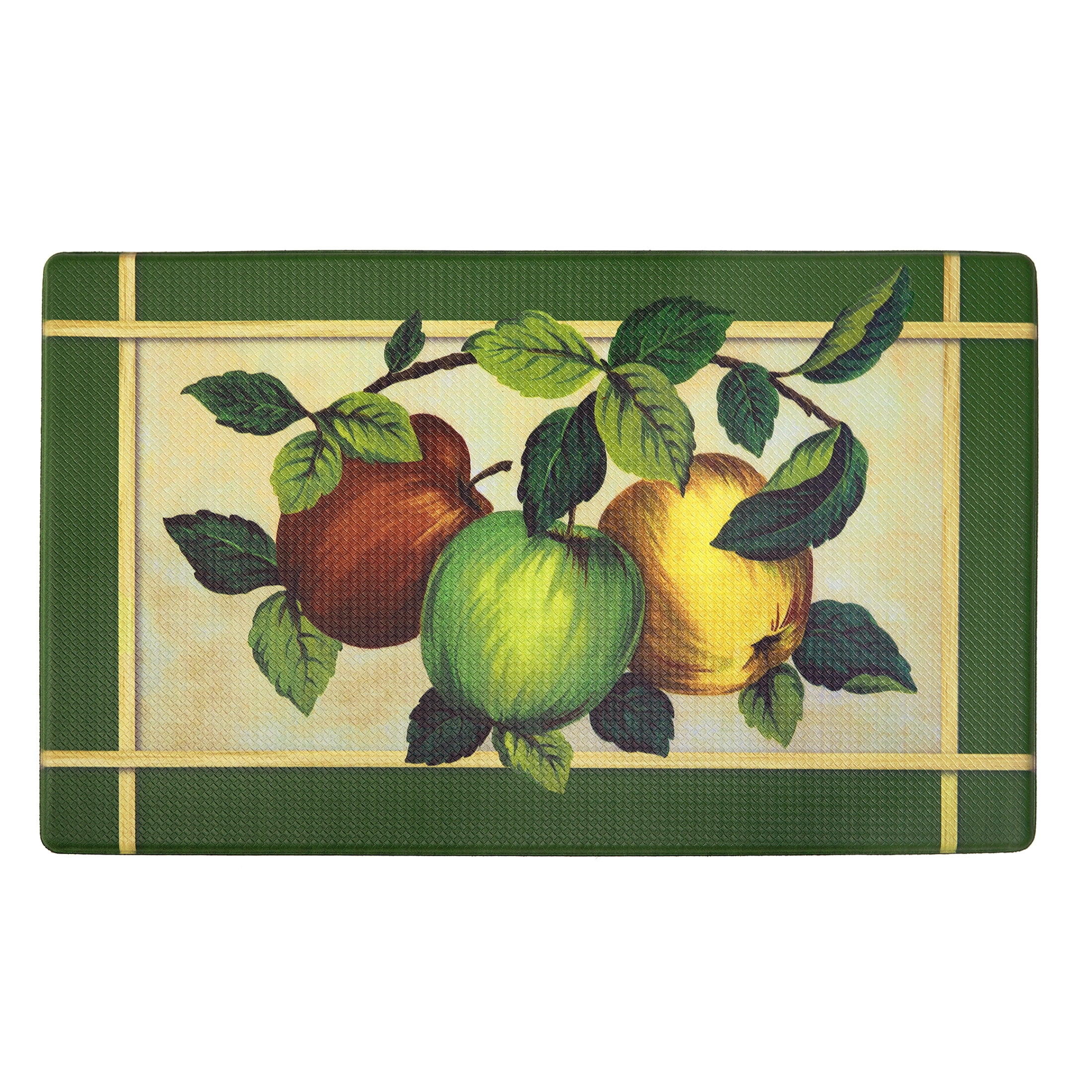 PowerSellerUSA Apple Kitchen Curtain Set, Ruffled Window Cafe Curtains with Attached Swaggers