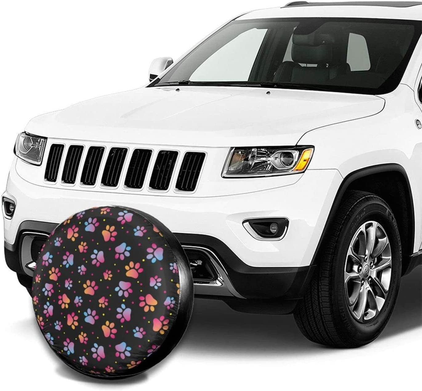 Watercolor White Horse Spare Tire Cover Wheel Protectors Weatherproof  Universal Dust-Proof for Trailer Rv SUV Truck Camper Travel Trailer  Accessories 15 Inch