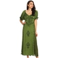 thumbnail image 5 of Sakkas Bridget Renaissance Dress - Green - 1X/2X, 5 of 5