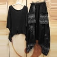 thumbnail image 2 of Conjunto de camiseta y pantalones con cuello redondo y manga 3/4 para mujer Wmkox8yi bvn2745, 2 of 8