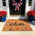 thumbnail image 6 of Entry Doormat,Patriotic Coir Fiber Floor Mat, 250th Anniversary Printed Pattern, Wear Resistant Non Slip Base, Rustic Welcome Rug for Indoor Outdoor Entryway Porch, 6 of 6