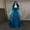 Dark Blue, variant on Halloween Scary Witch Costume Medieval Renaissance Era Gown Women Hooded Square Neck Lace Up Corset Bell Sleeve Silver Velvet Maxi Evening Dress for Cosplay Gothic Wedding Themed Party-Green/S