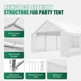 thumbnail image 3 of Clouddwell Heavy Duty 13X26FT Party Tent, Large Outdoor Wedding Tent with Removable Sidewalls & Sandbags, Commercial Wedding Large Tent,Carport, BBQ,UV 50+, Waterproof, White, 3 of 9