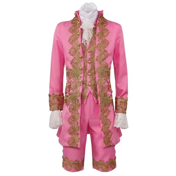 Mens Medieval Court Style Outfit Long Sleeve Coat, Pant, Tanks, Victorian Halloween Prince Cosplay Costumes