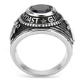 thumbnail image 3 of Luxe Jewelry Designs Men's High Polished Stainless Steel Ring with Round Montana Synthetic Glass -, 3 of 4