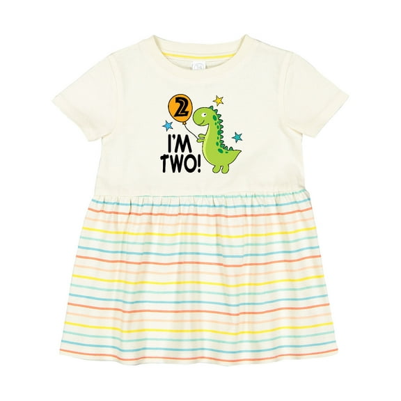 Inktastic 2nd Birthday Dinosaur 2 Year Old Boy Girls Baby Dress