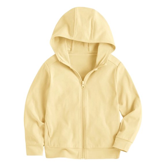 RFQWOVSR Girls Solid Color Zip Up Hoodie Soft Comfortable Casual Jacket 7-8 Years